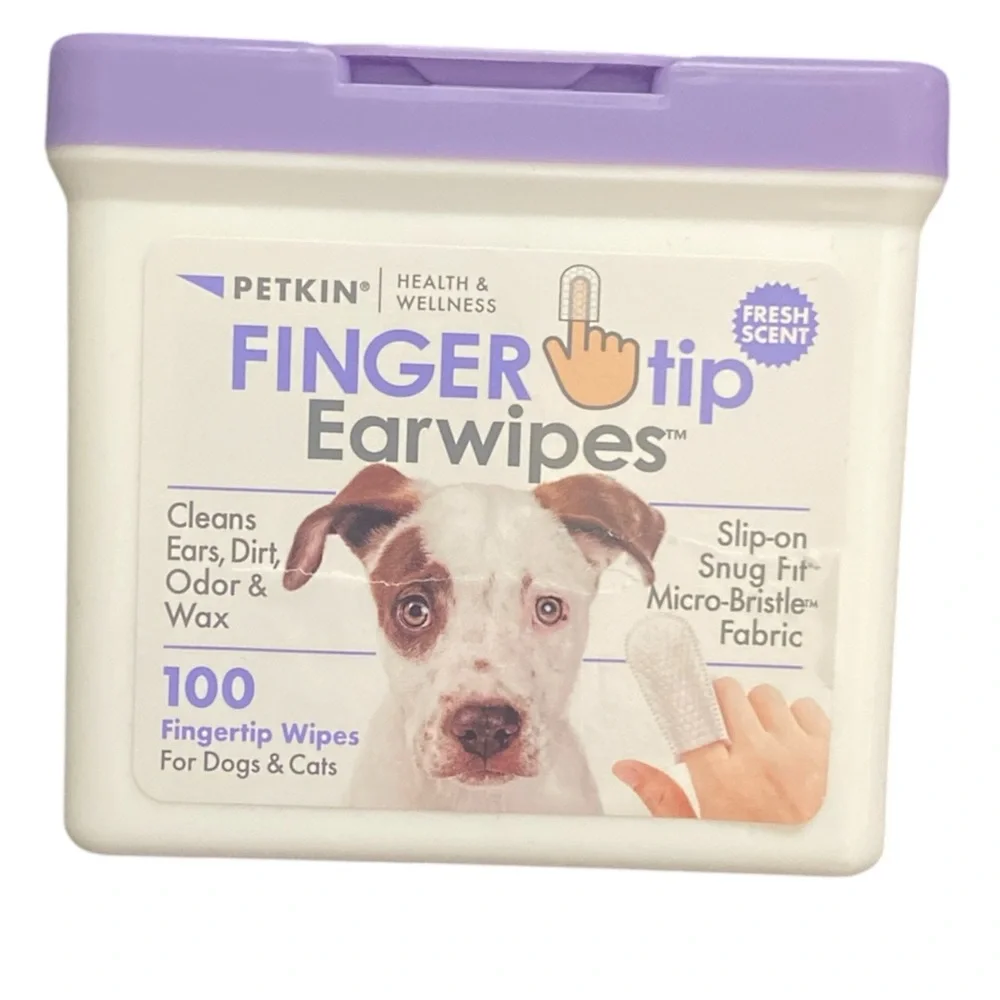 Purple Fingertip Earwipes for Dogs & Cats
